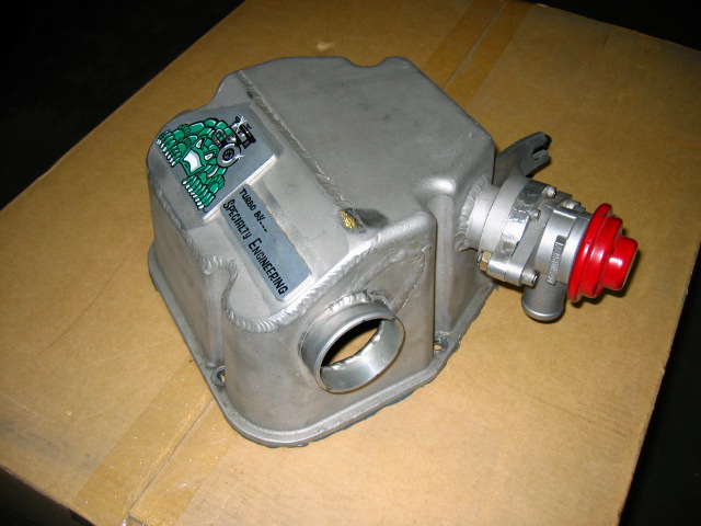 my existing cast aluminium air box, with compressor bypass valve.( old version)