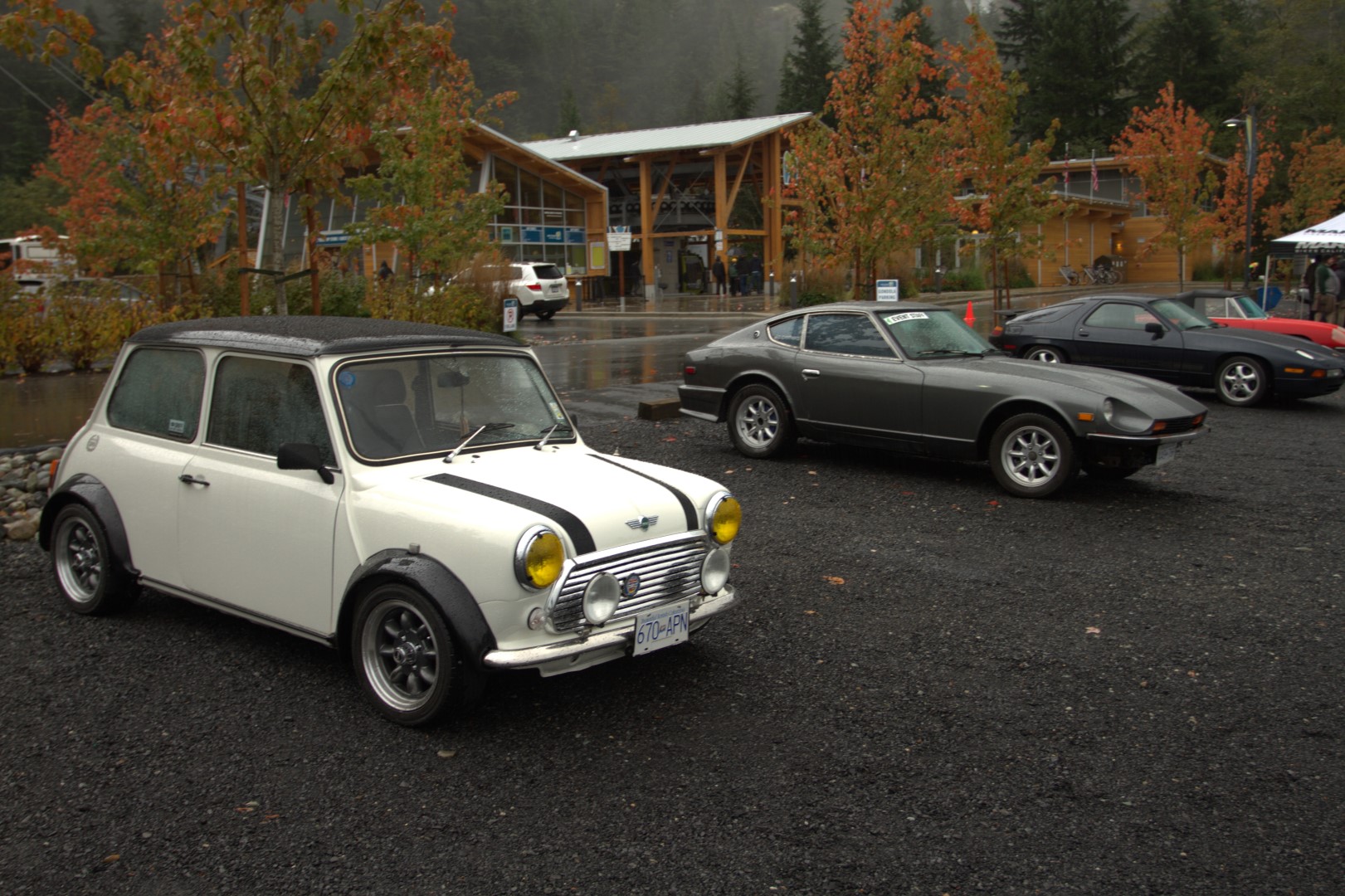A Japanese spec Min, and another Datsun braving the weather